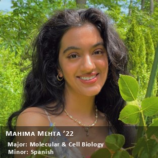 Peer Research Ambassador Mahima Mehta '22.