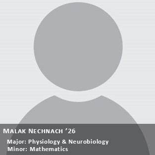 OUR Peer Research Ambassador Malak Nechnach '26, Major: Physiology & Neurobiology, Minor: Mathematics.