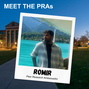 Meet the PRAs, picture of Romir, Peer Research Ambassador.