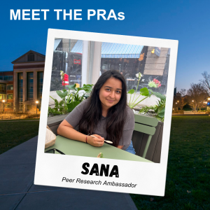 Meet the PRAs - picture of Sana, Peer Research Ambassador.
