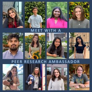 Meet with a Peer Research Ambassador - pictures of the OUR Peer Research Ambassador team.