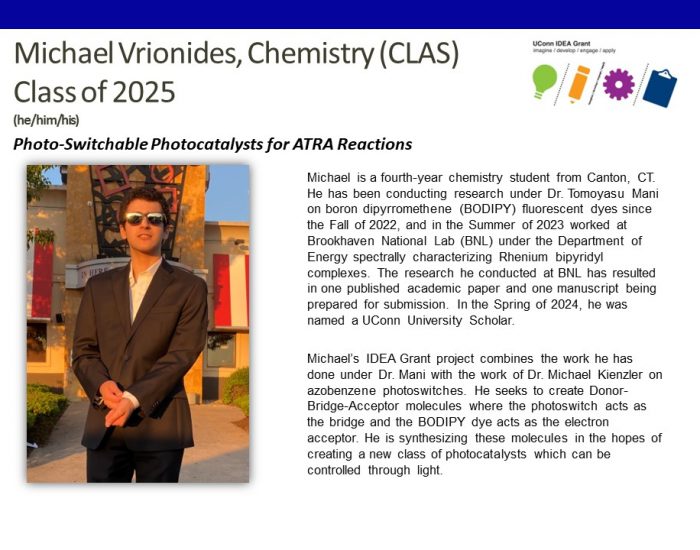 UConn IDEA Grant Recipient Michael Vrionides '25.