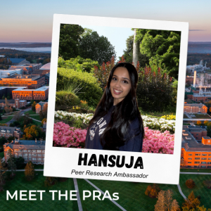 Picture of Hansuja, OUR Peer Research Ambassador.