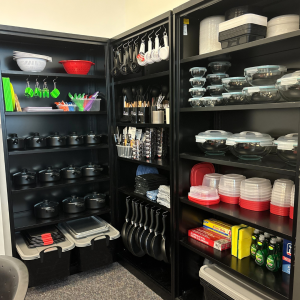 Picture of kitchen essentials at the UConn Stamford campus as part of the Change Grant project "Foundations for Success: Bridging Home and Campus Life."