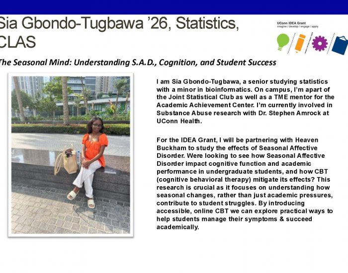 Picture and bio of Sia Gbondo-Tugbawa '26, Statistics, CLAS.