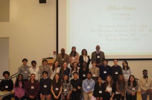 Student Health Literacy Conference participants lined up in three rows looking at the camera.